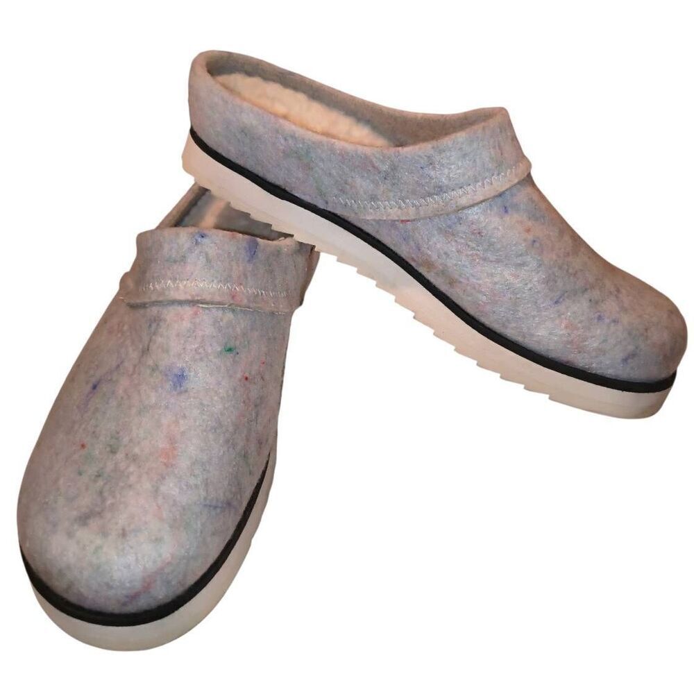 Merrell Women's Juno Clog Wool recycled wool upper cozy, felted appearance  open